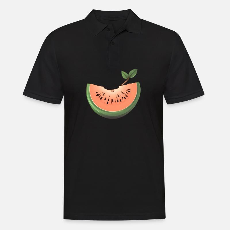 Watermelon, Melon, Fruit, Fruit - Men's Polo Shirt - black
