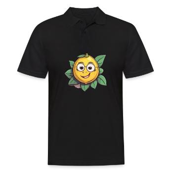 Zitrone Zitrus Frucht Obst - Männer Poloshirt - Schwarz - Vorne - Kai (181cm)