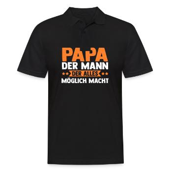 Father Dad - Men's Polo Shirt - black - Front - Kai (181cm)