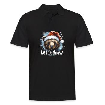 Let It Snow – Christmas Bear Design - Men's Polo Shirt - black - Front - Kai (181cm)