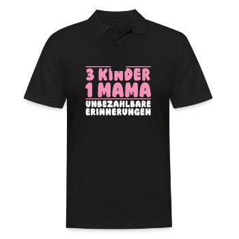 Maman de 3 enfants - Polo Homme - noir - Devant - Kai (181cm)