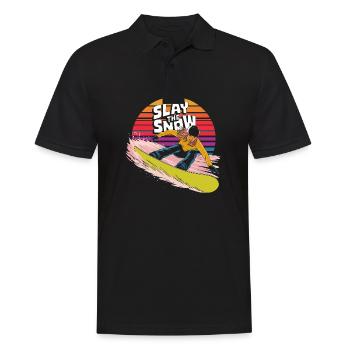 Lege das Snow Snowboarder Design - Männer Poloshirt - Schwarz - Vorne - Kai (181cm)