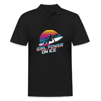 Weibliche Power-Snowboarderin - Männer Poloshirt - Schwarz - Vorne - Kai (181cm)