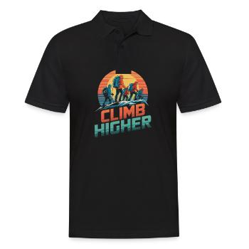 Erklimmen Sie höhere Retro-Wanderer - Männer Poloshirt - Schwarz - Vorne - Kai (181cm)