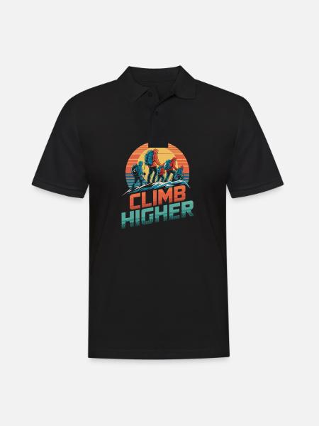 Climb Higher Retro Hikers - Men's Polo Shirt - black