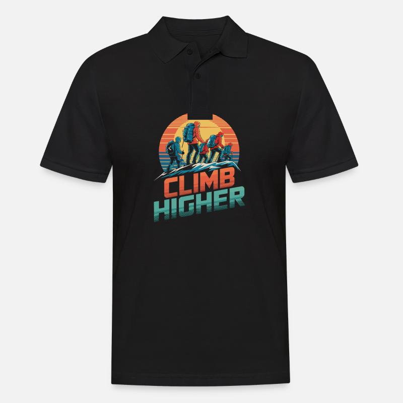 Climb Higher Retro Hikers - Men's Polo Shirt - black