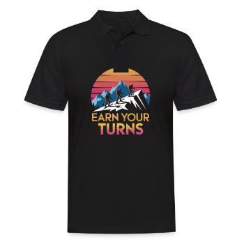 Verdienen Sie Ihre Schwünge Ski-Design - Männer Poloshirt - Schwarz - Vorne - Kai (181cm)