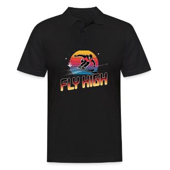 Fly High Freestyle Skier - Men's Polo Shirt - black - Front - Kai (181cm)