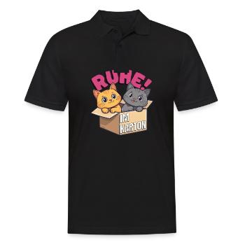Ruhe im Karton lustiges Sprichwort Design - Männer Poloshirt - Schwarz - Vorne - Kai (181cm)