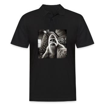 Funny Bigfoot Sasquatch Christmas - Men's Polo Shirt - black - Front - Kai (181cm)