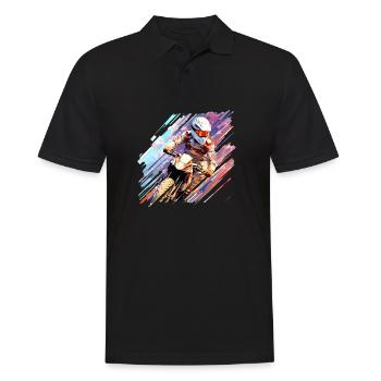 Motocross Racing Fast Speed Competition Abstract - Men's Polo Shirt - black - Front - Kai (181cm)