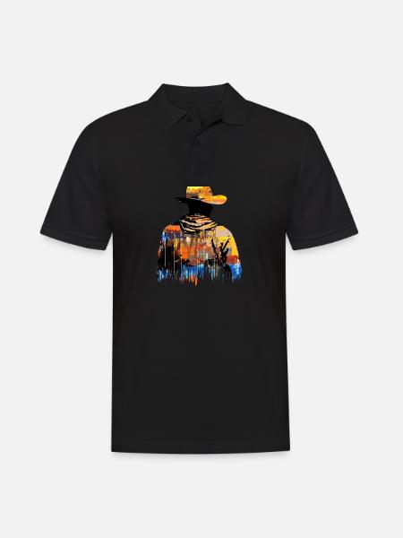 American Man Western Country Tradition Culture - Men's Polo Shirt - black