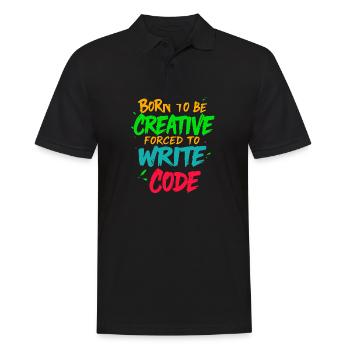 Geboren, um kreativ zu sein Gezwungen, Code zu schreiben T-Shirt - Männer Poloshirt - Schwarz - Vorne - Kai (181cm)
