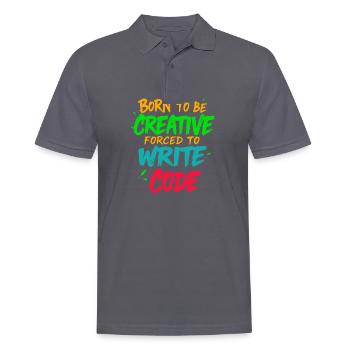 Geboren, um kreativ zu sein Gezwungen, Code zu schreiben T-Shirt - Männer Poloshirt - Anthrazit - Vorne - Nico (186cm)