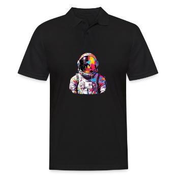 Astronaut Raumfahrer Welt Abenteuer Entdeckung - Männer Poloshirt - Schwarz - Vorne - Kai (181cm)