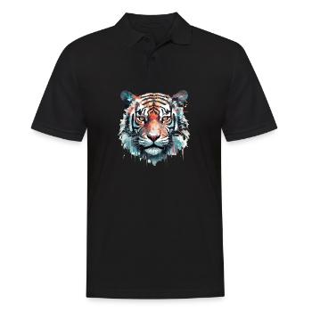 Tiger Animal Freedom World Wildlife Abstract - Men's Polo Shirt - black - Front - Kai (181cm)