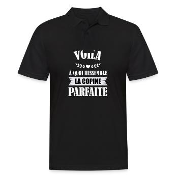 Ehefrau Die perfekte Freundin Liebe Freundschaft Humor - Männer Poloshirt - Schwarz - Vorne - Kai (181cm)