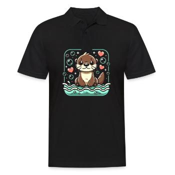 Otters Make Everything Better Cute Wildlife Lover - Men's Polo Shirt - black - Front - Kai (181cm)