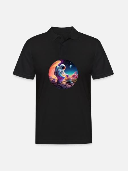 Astronaute jardinier - Polo Homme - noir