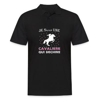 Ich bin ein Fahrer, der rockt - Männer Poloshirt - Schwarz - Vorne - Kai (181cm)