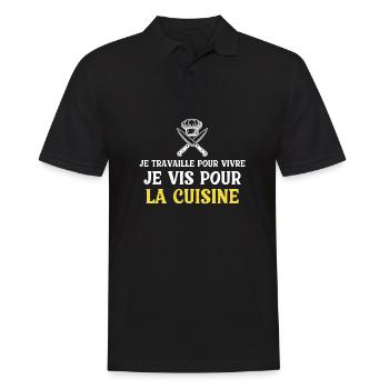 I work to live, I live to cook - Men's Polo Shirt - black - Front - Kai (181cm)