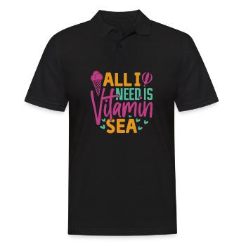 Alles, was ich brauche, ist Vitamin Sea 2 - Männer Poloshirt - Schwarz - Vorne - Kai (181cm)