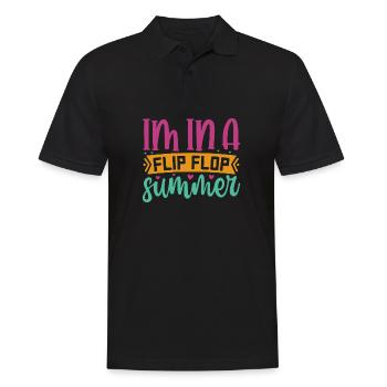 Im In A Flip Flop Sommer - Männer Poloshirt - Schwarz - Vorne - Kai (181cm)