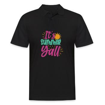 Sein Sommer Yall-01 - Männer Poloshirt - Schwarz - Vorne - Kai (181cm)
