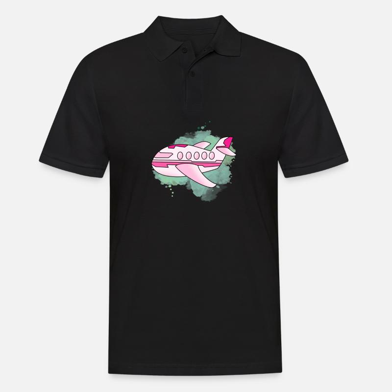 Avion - Polo Homme - noir