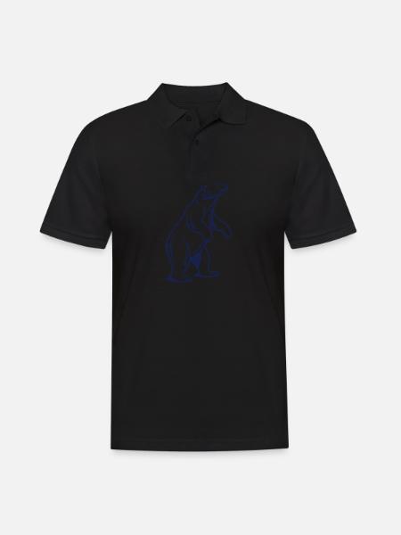 L’ours se tient fièrement - Polo Homme - noir