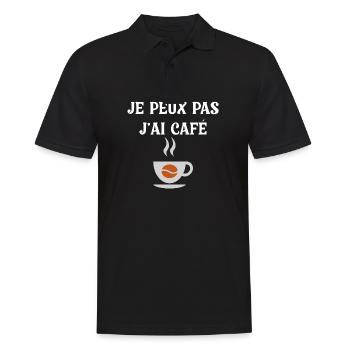 Je Peux Pas J'ai Café Barista - Polo Homme - noir - Devant - Kai (181cm)