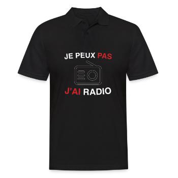 Host Ich kann kein Radio haben - Männer Poloshirt - Schwarz - Vorne - Kai (181cm)
