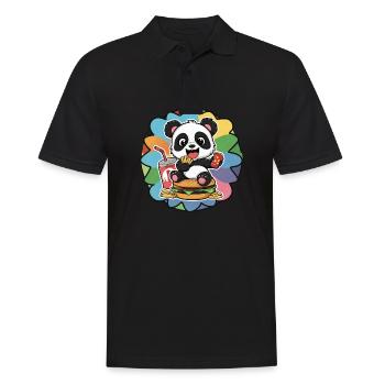 Panda Kawaii avec restauration rapide - Polo Homme - noir - Devant - Kai (181cm)