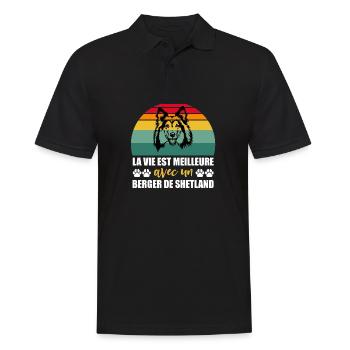 Life Is Better With A Shetland Shepherd - Men's Polo Shirt - black - Front - Kai (181cm)