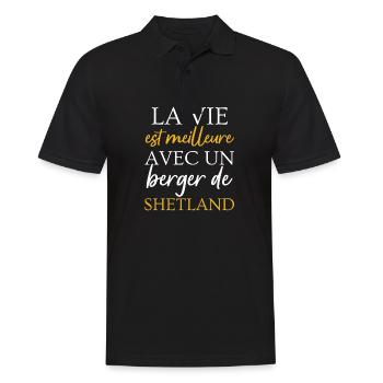 Life Is Better With A Shetland Shepherd - Men's Polo Shirt - black - Front - Kai (181cm)