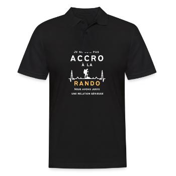 T-Shirt Humor Wandern Süchtiger Rando Mann Geschenk - Männer Poloshirt - Schwarz - Vorne - Kai (181cm)