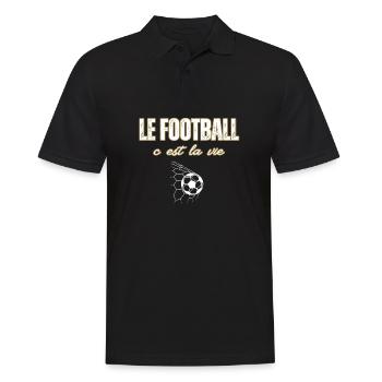 Fußball ist Leben - Männer Poloshirt - Schwarz - Vorne - Kai (181cm)