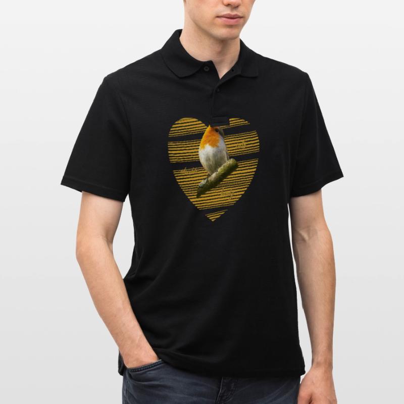 Rotkehlchen robin Erithacus rubecula Männer Poloshirt