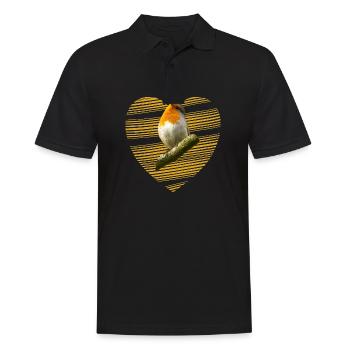 Rotkehlchen Singvogel süßer Vogel - Männer Poloshirt - Schwarz - Vorne - Kai (181cm)