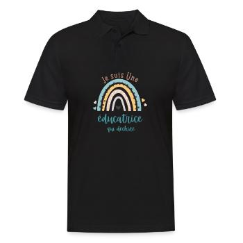 Ich bin ein Pädagoge, der rockt - Männer Poloshirt - Schwarz - Vorne - Kai (181cm)
