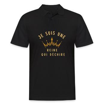 Ich bin eine Königin, die weint - Männer Poloshirt - Schwarz - Vorne - Kai (181cm)