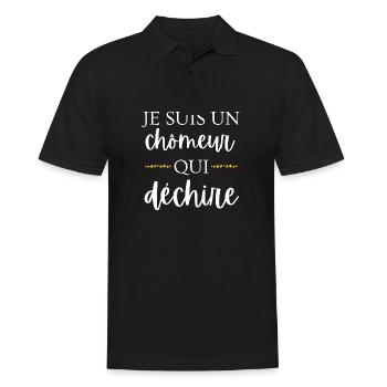 Je suis un chômeur qui déchire - Polo Homme - noir - Devant - Kai (181cm)
