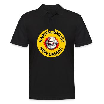 Kapitalismus Nein Danke Karl Marx Kommunismus - Männer Poloshirt - Schwarz - Vorne - Kai (181cm)