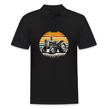 Oldtimer Traktor Bauern Traktor - Männer Poloshirt - Schwarz - Vorne - Kai (181cm)
