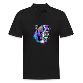 Splash Art Boxer Propriétaire D'un Chien Cadeau - Polo Homme - noir - Devant - Kai (181cm)