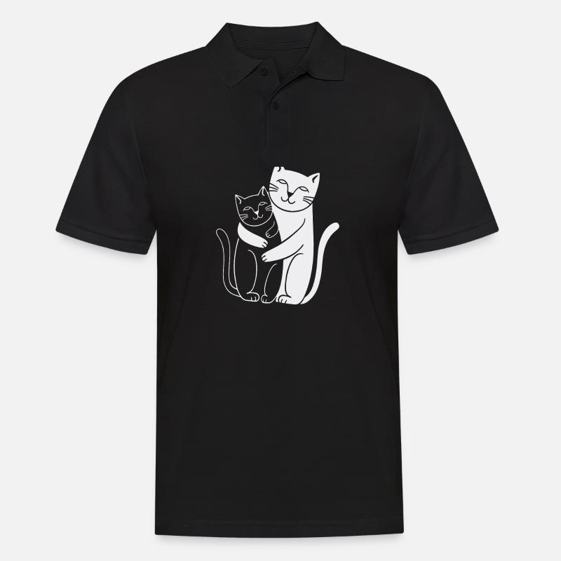 White Cat & Black Cat - Men's Polo Shirt - black