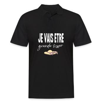 je vais etre grande sœur - Polo Homme - noir - Devant - Kai (181cm)