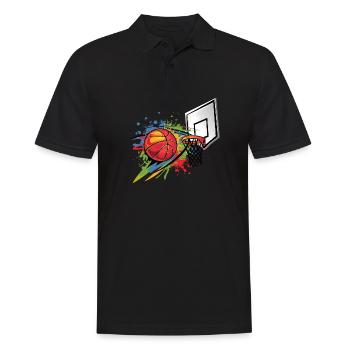 Bunte Basketball Tie Dye Farbe Splash Hoop Net - Männer Poloshirt - Schwarz - Vorne - Kai (181cm)
