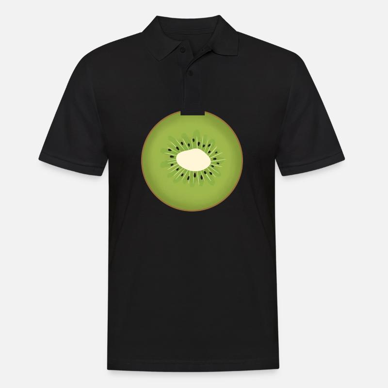 Kiwi-Schnitte - Männer Poloshirt - Schwarz