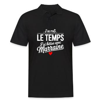 Ich albern mit Patentante - Männer Poloshirt - Schwarz - Vorne - Kai (181cm)